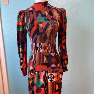 FARM Rio Multicolor Long Sleeve Dress